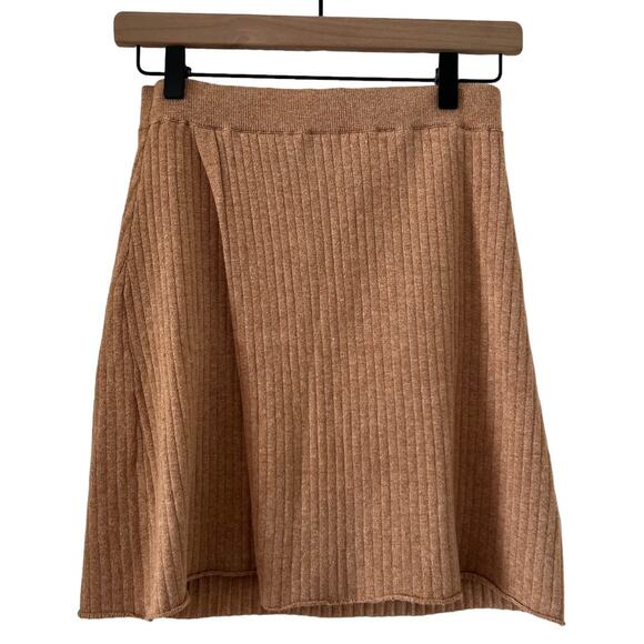 Free People Mod Faux Wrap Ribbed Mini Skirt Size M - Picture 2 of 9